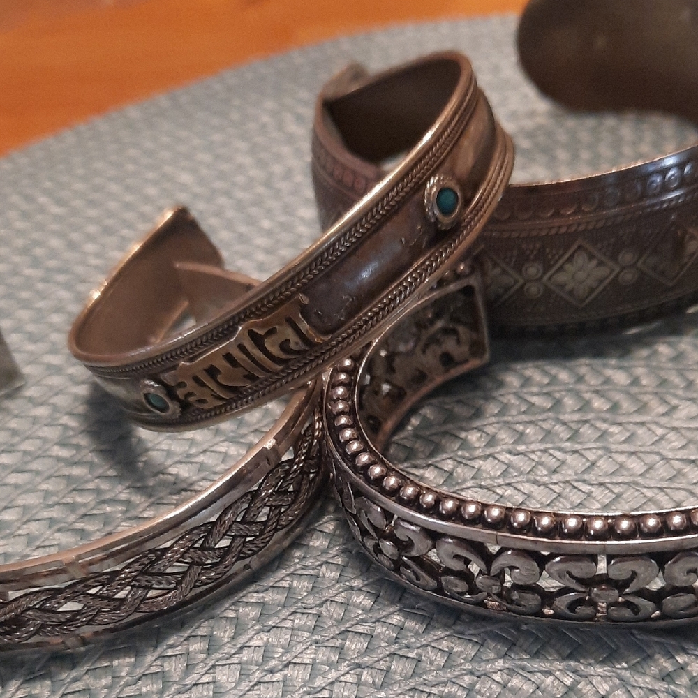 Set of Silver-Tone Cuff Bracelets - Picture 2 of 7